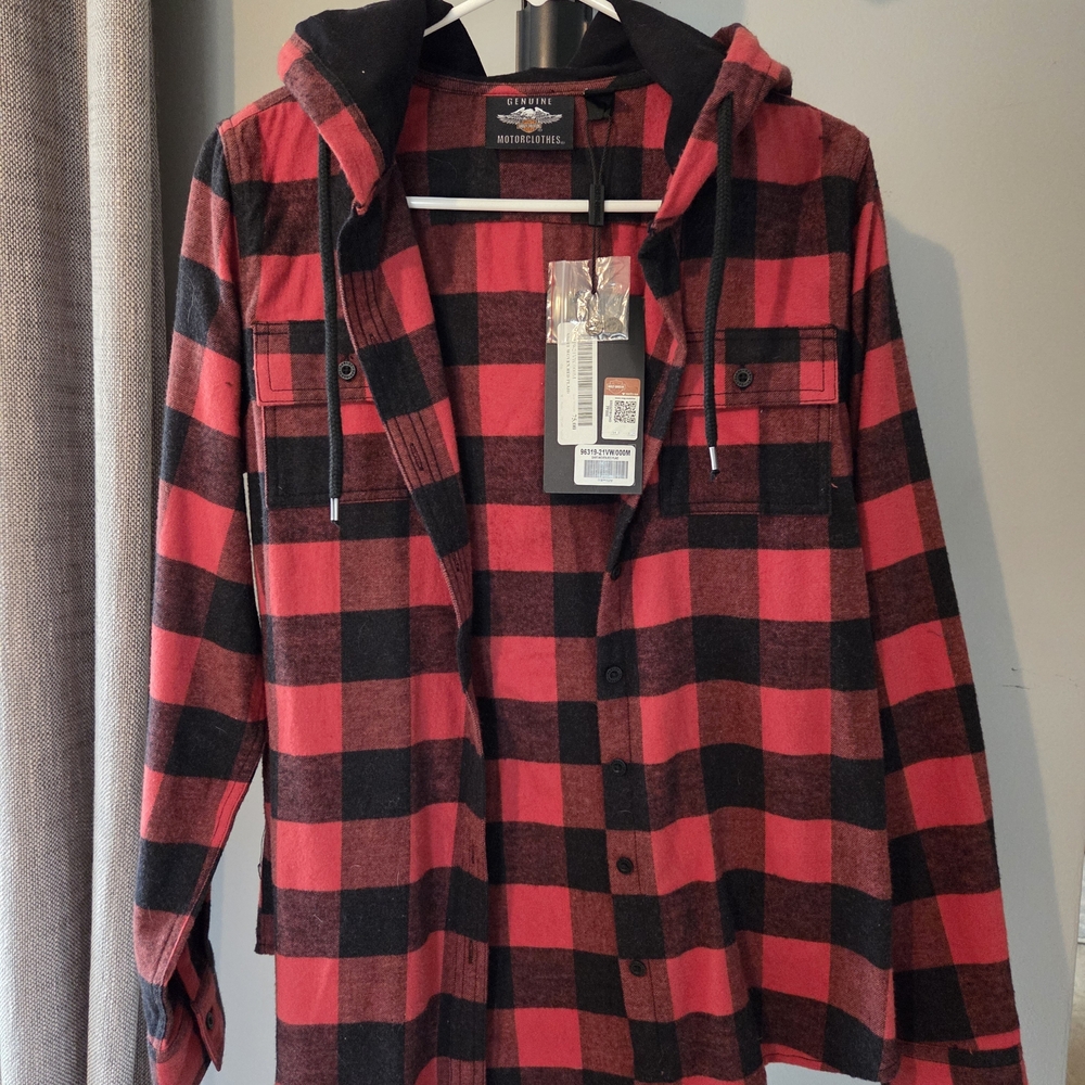 Harley-Davidson Red and Black Plaid Button Down Shirt - Picture 10 of 10